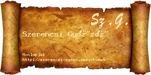Szerencsi Győző névjegykártya